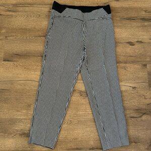 Investment Petites Black and White Checkered Pants
